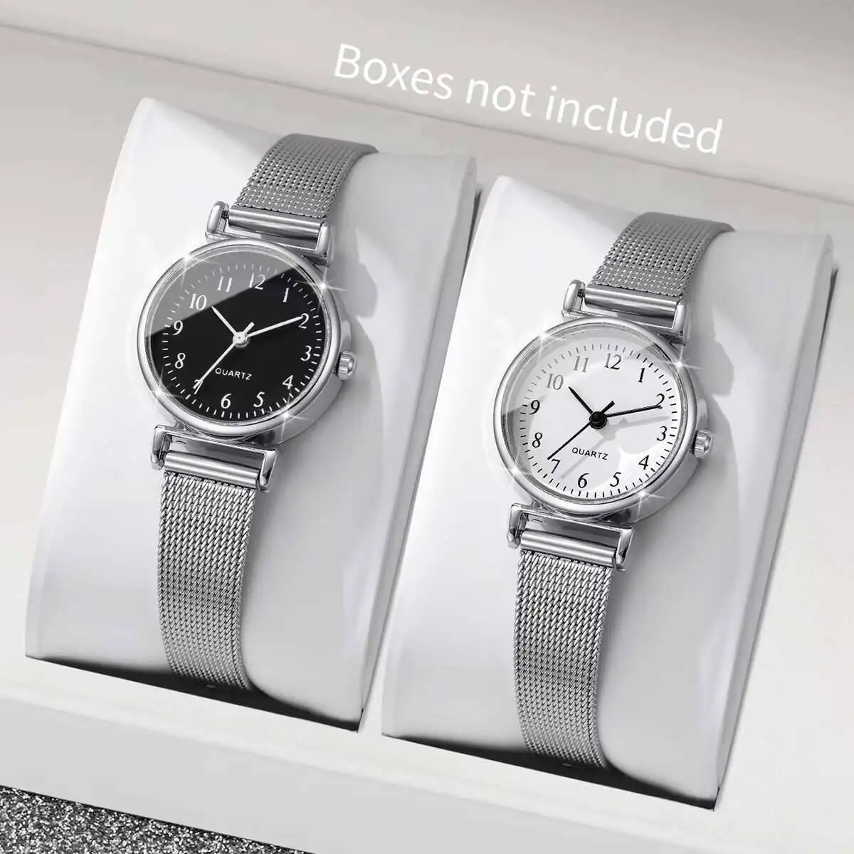 Stainless Mesh Band - 1/2PCS 패션 여성용 시계 심플한 메쉬