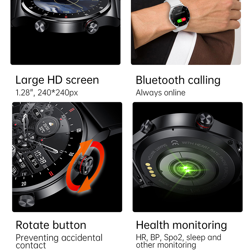 GPS ECG+PPG 블루투스 통화 스마트워치 남성용  - Smartwatch Faces 리뷰 및 가격