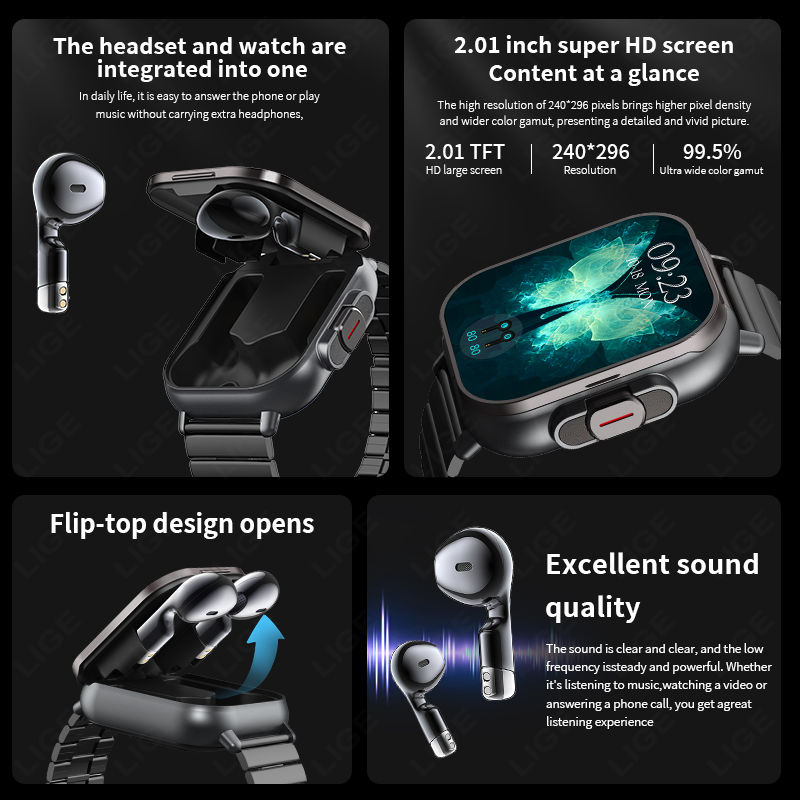 NFC 스마트 시계 TWS 2-in-1 헤드셋 블루투스 - Smartwatch Headset 리뷰 및 가격