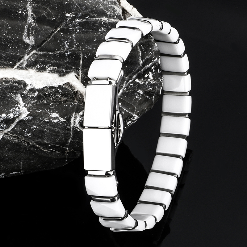 화이트 블랙 남성 건강 팔찌 & Bangles 남자/여 - Ceramic Link Bracelet 리뷰 및 가격