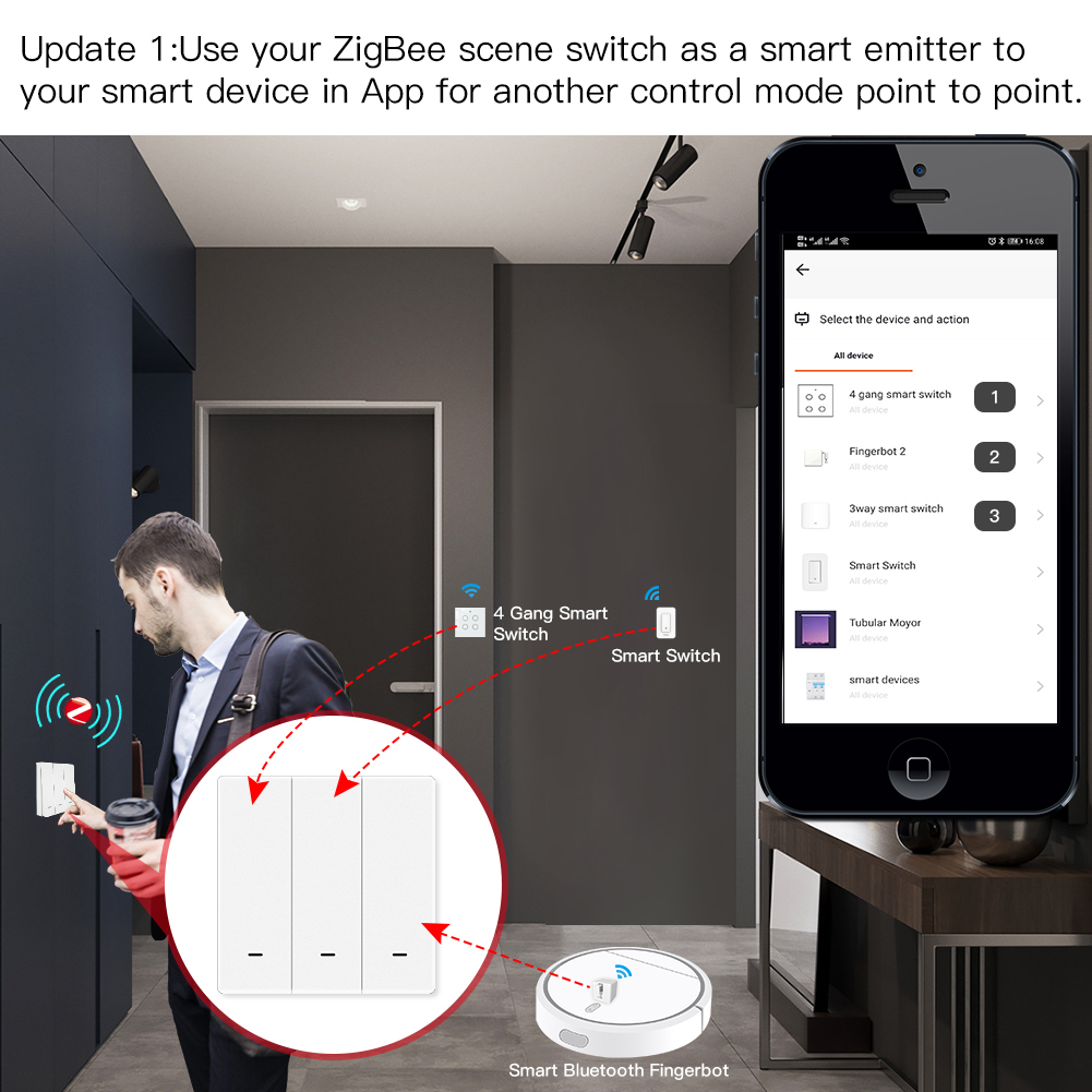 MOES Tuya ZigBee 씬 스위치 무선 푸시 버 - Smart Accessories 리뷰 및 가격