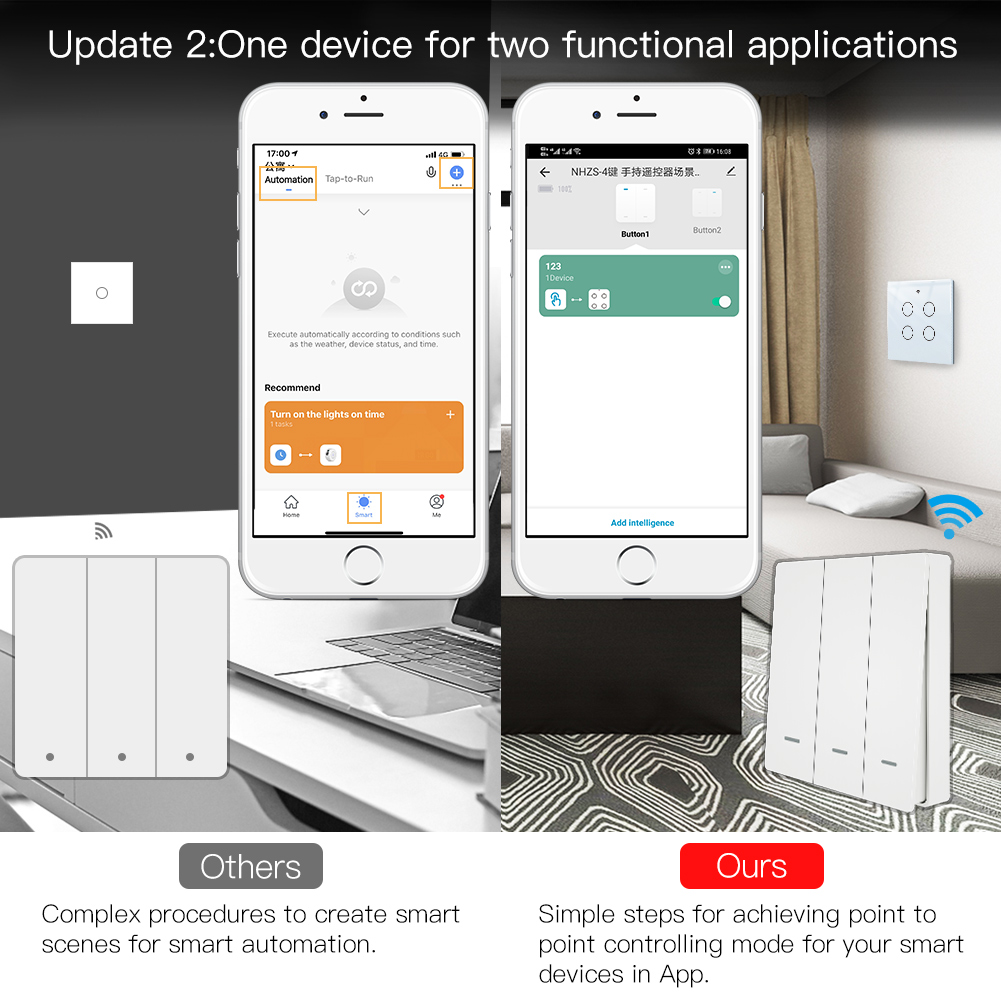 MOES Tuya ZigBee 씬 스위치 무선 푸시 버 - Smart Accessories 리뷰 및 가격