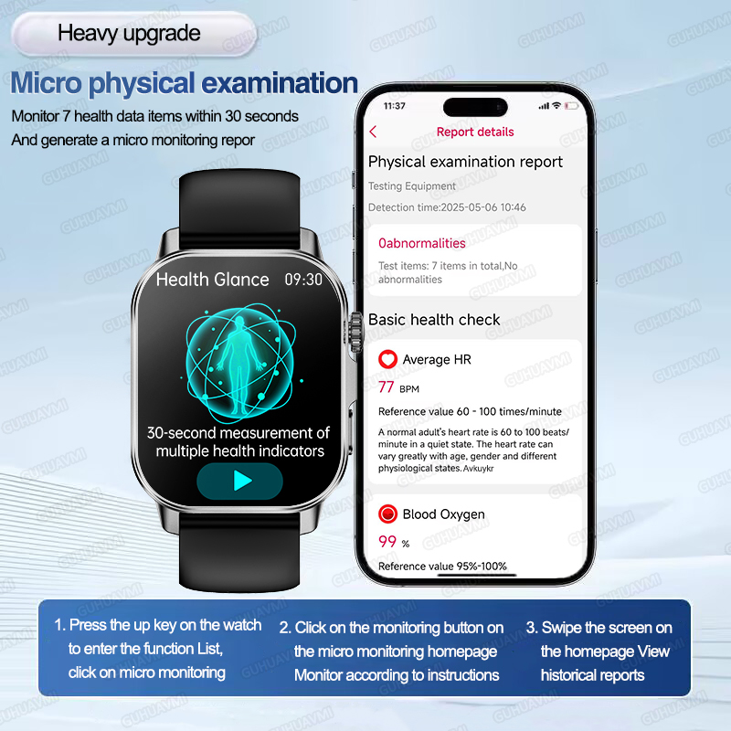 신형 남성용 감정 진단 스마트워치 ECG+HRV 혈액  - Android Smartwatch Accessories 리뷰 및 가격