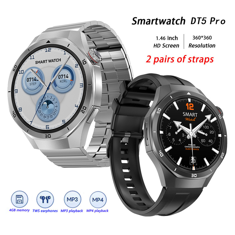 DT5 Pro 스마트 시계 남성용 여성용 디지털 손목  - Android Smartwatch Accessories 리뷰 및 가격