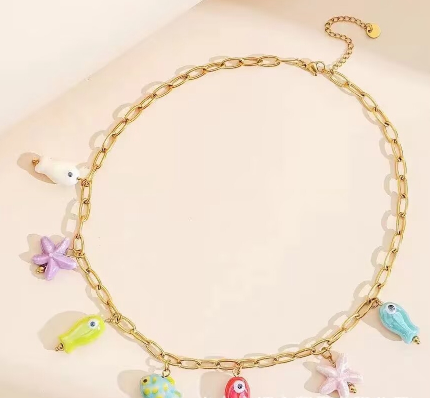 5종 세트 신상 여름 컬러풀 에나멜 참 브레이슬릿 목걸 - Ceramic Link Bracelet 리뷰 및 가격