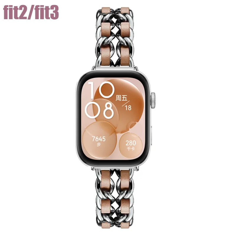 화웨이 워치 핏 3 용 가죽 및 금속 스트랩, 스마트  - Huawei Smartwatch Accessories 리뷰 및 가격