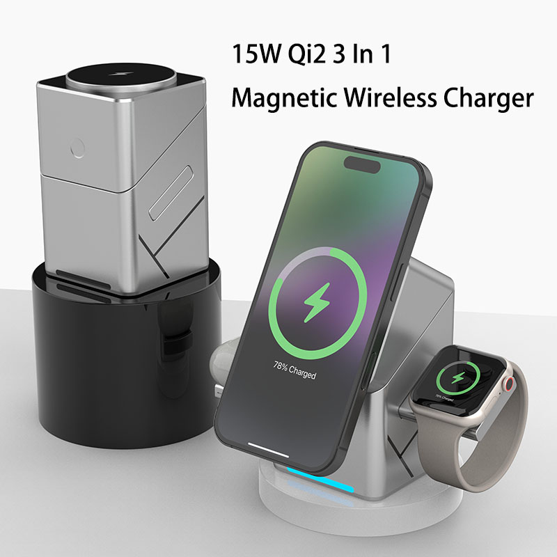 15W 터치 회전식 마그네틱 멀티 기능 3 in 1 무 - Watch Charger Cable 리뷰 및 가격