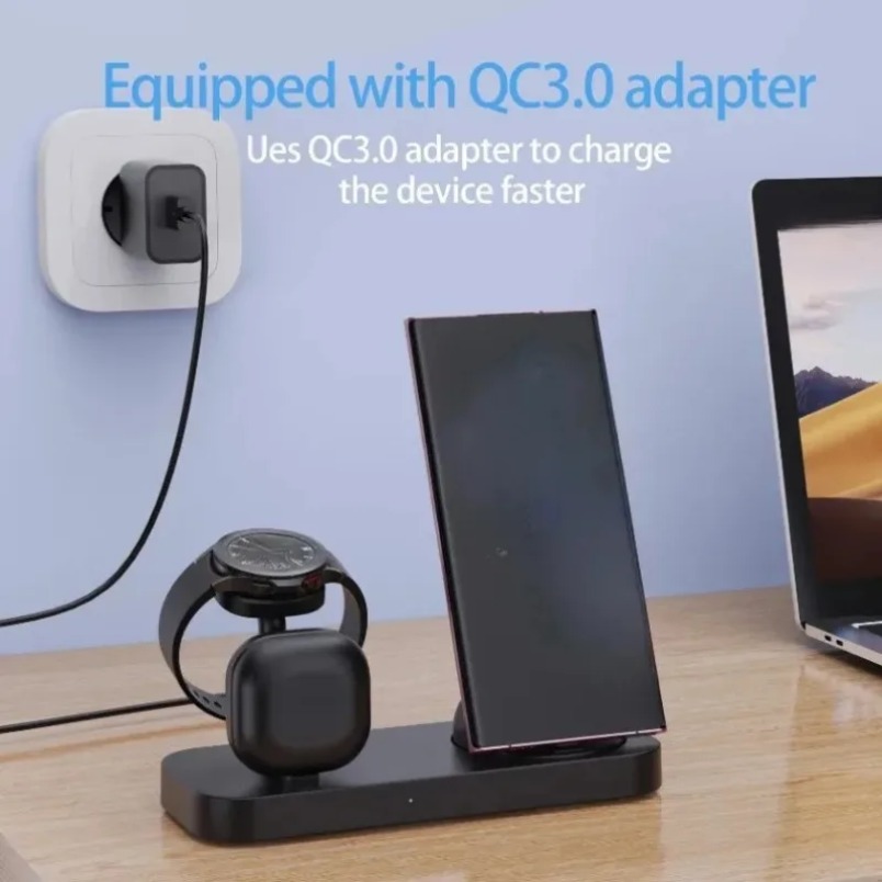 3 in 1 무선 충전기 듀얼 코일 고속 충전 스탠드  - Wireless Charger Watch 리뷰 및 가격