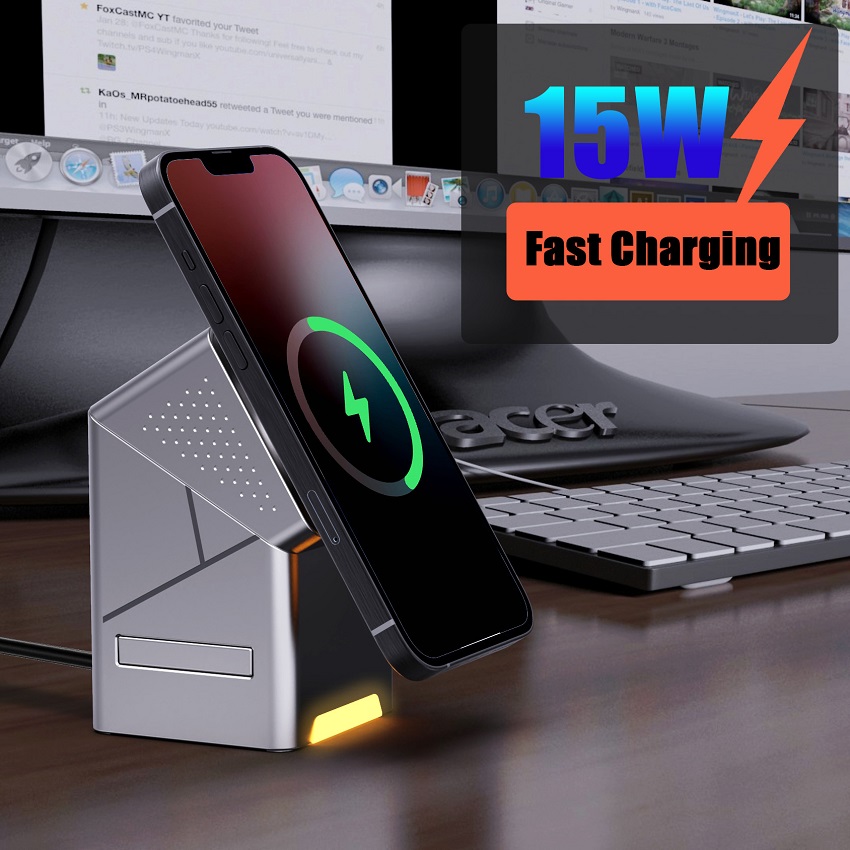3 in 1 마그네틱 무선 충전기 접이식 15W 고속  - Wireless Charger Watch 리뷰 및 가격