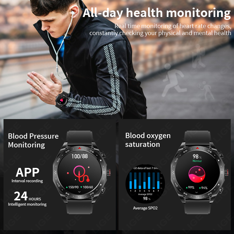 LIGE 이어버드 포함 블루투스 헤드셋 스마트워치, 여 - Smartwatch Headset 리뷰 및 가격